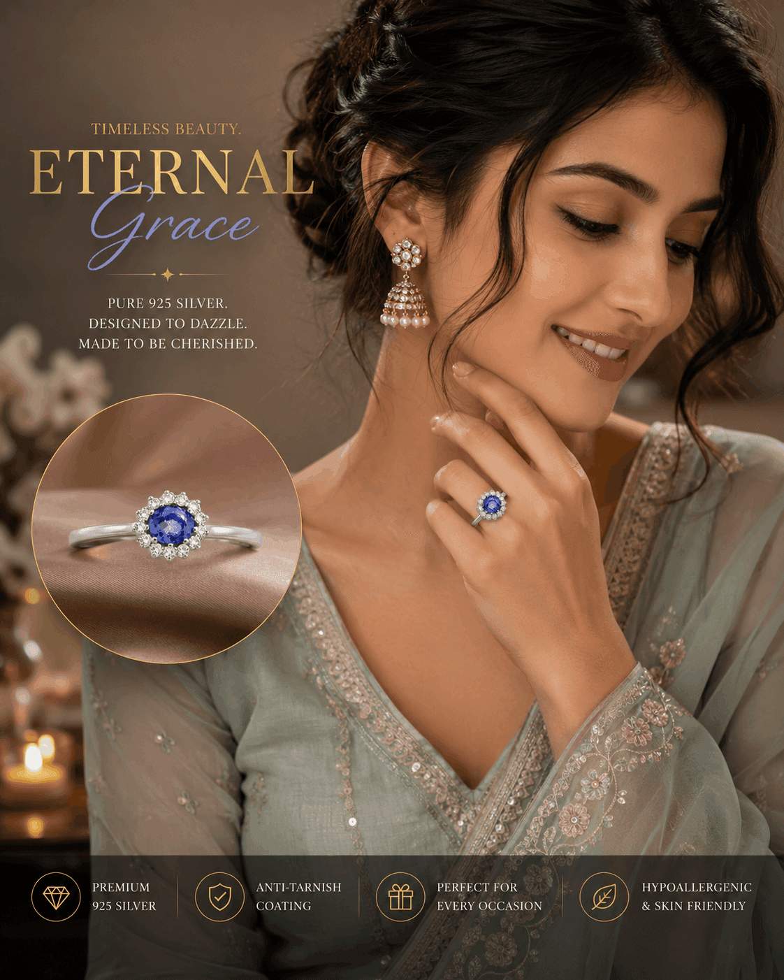 Cushion Cut Moissanite Engagement Ring