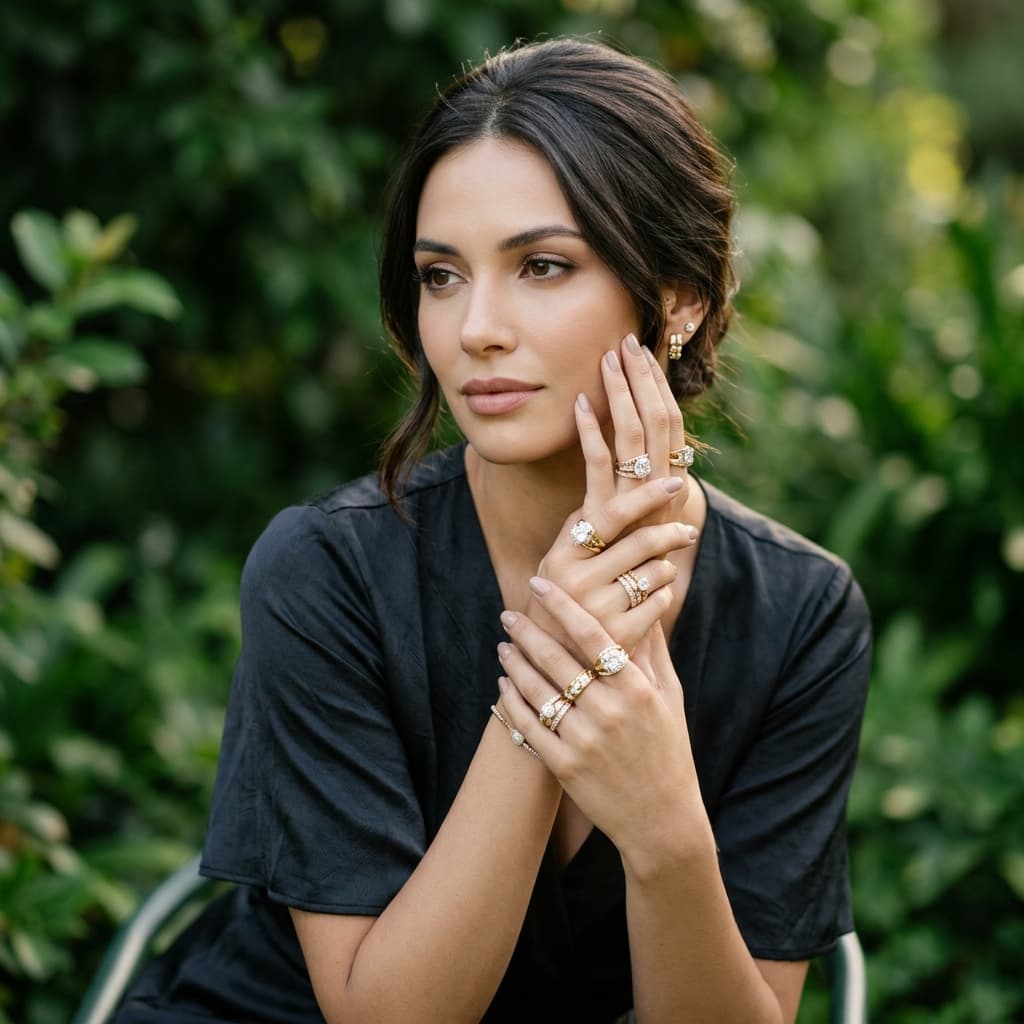 Stylish Model with Rings