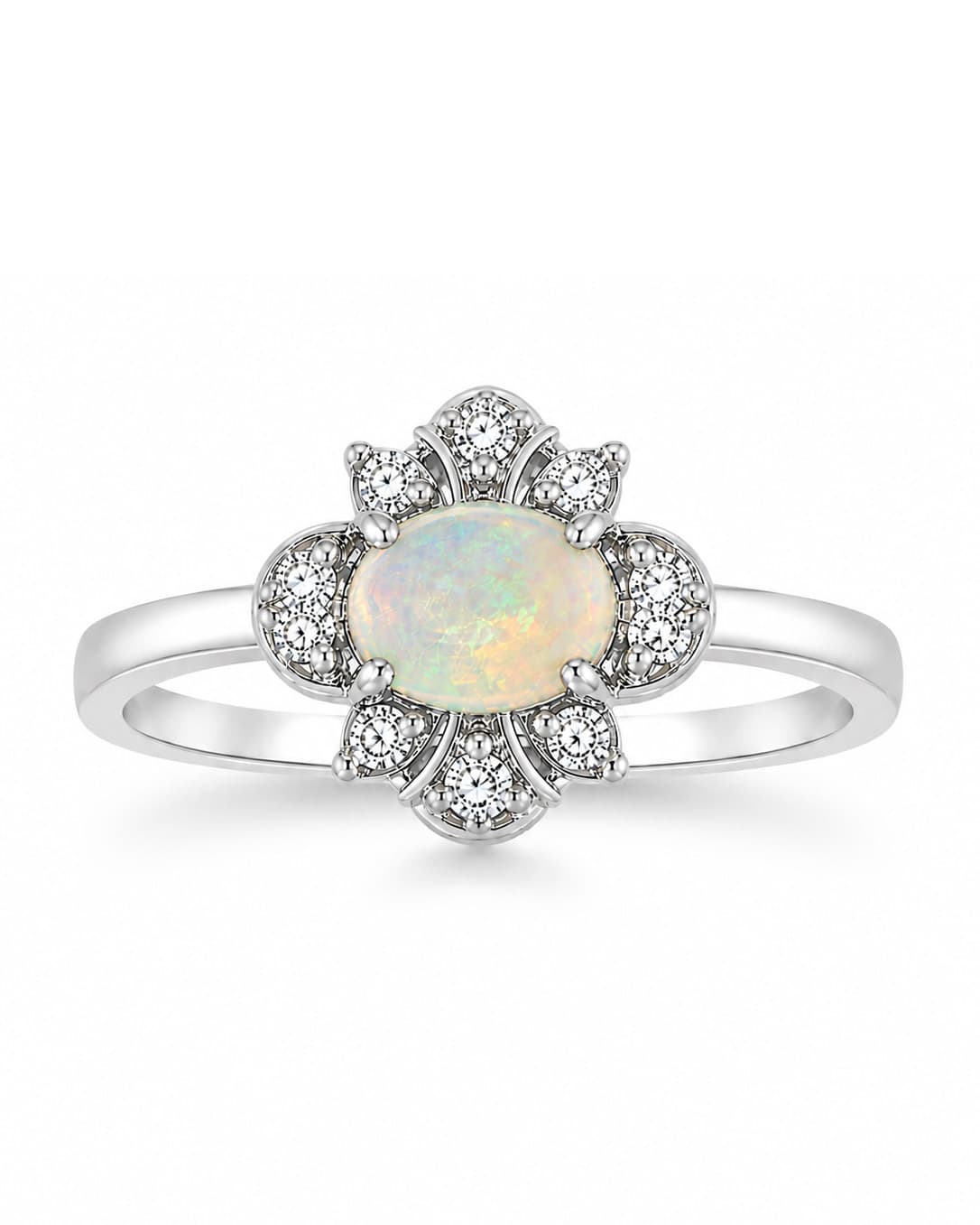 Eternal Opal Blossom Silver Ring
