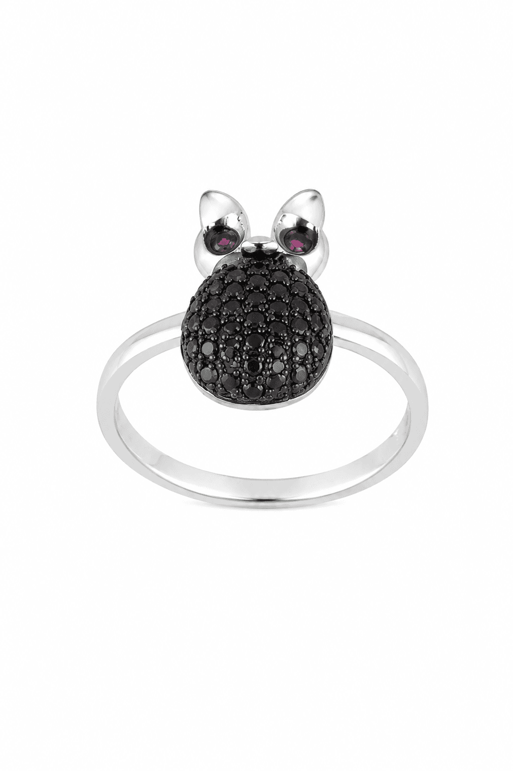 Black Cat Sterling Silver Ring view 1
