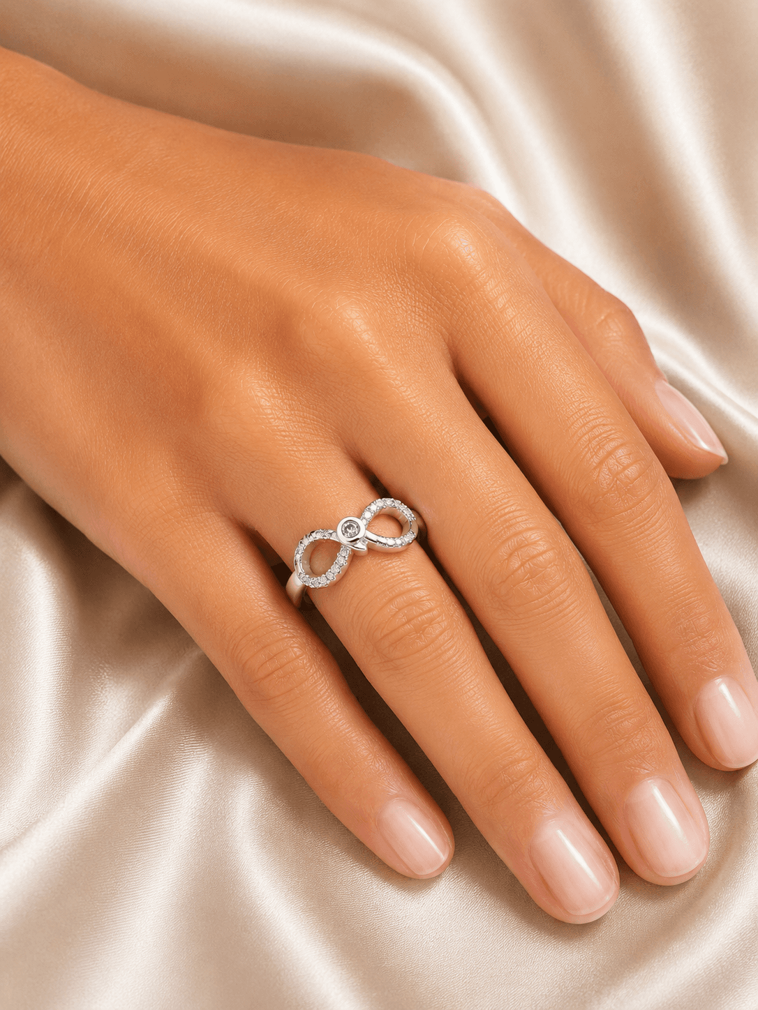Sterling Silver Infinity CZ Ring | Elegant Infinity Promise Ring alternate view