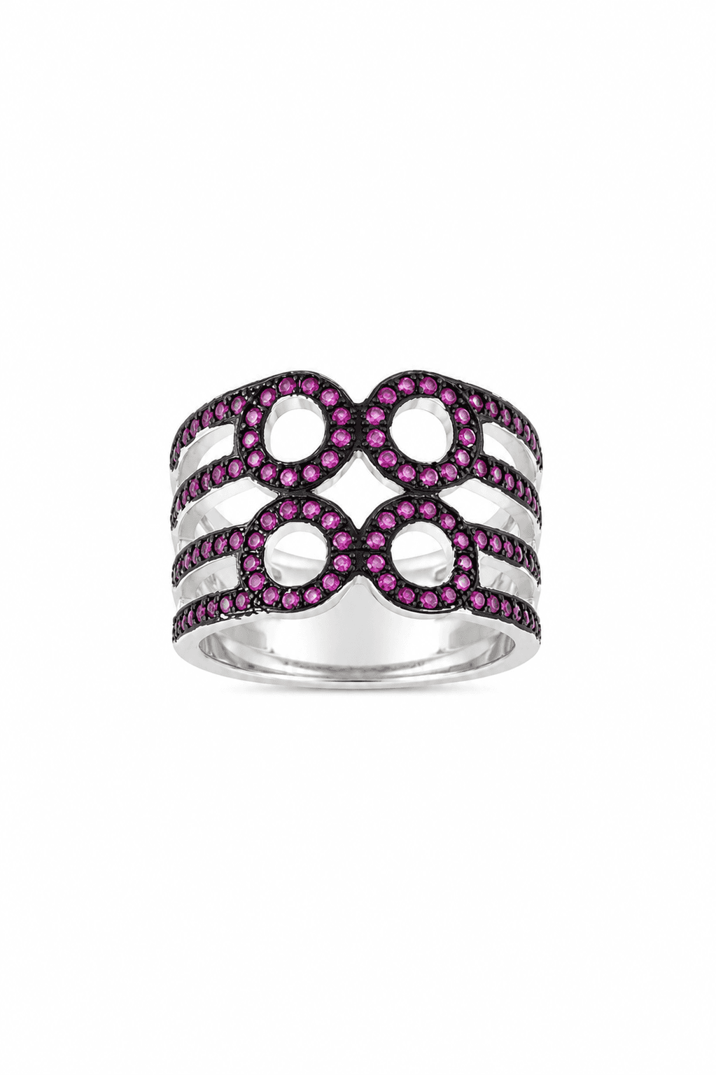 Pink CZ Infinity Sterling Silver Ring