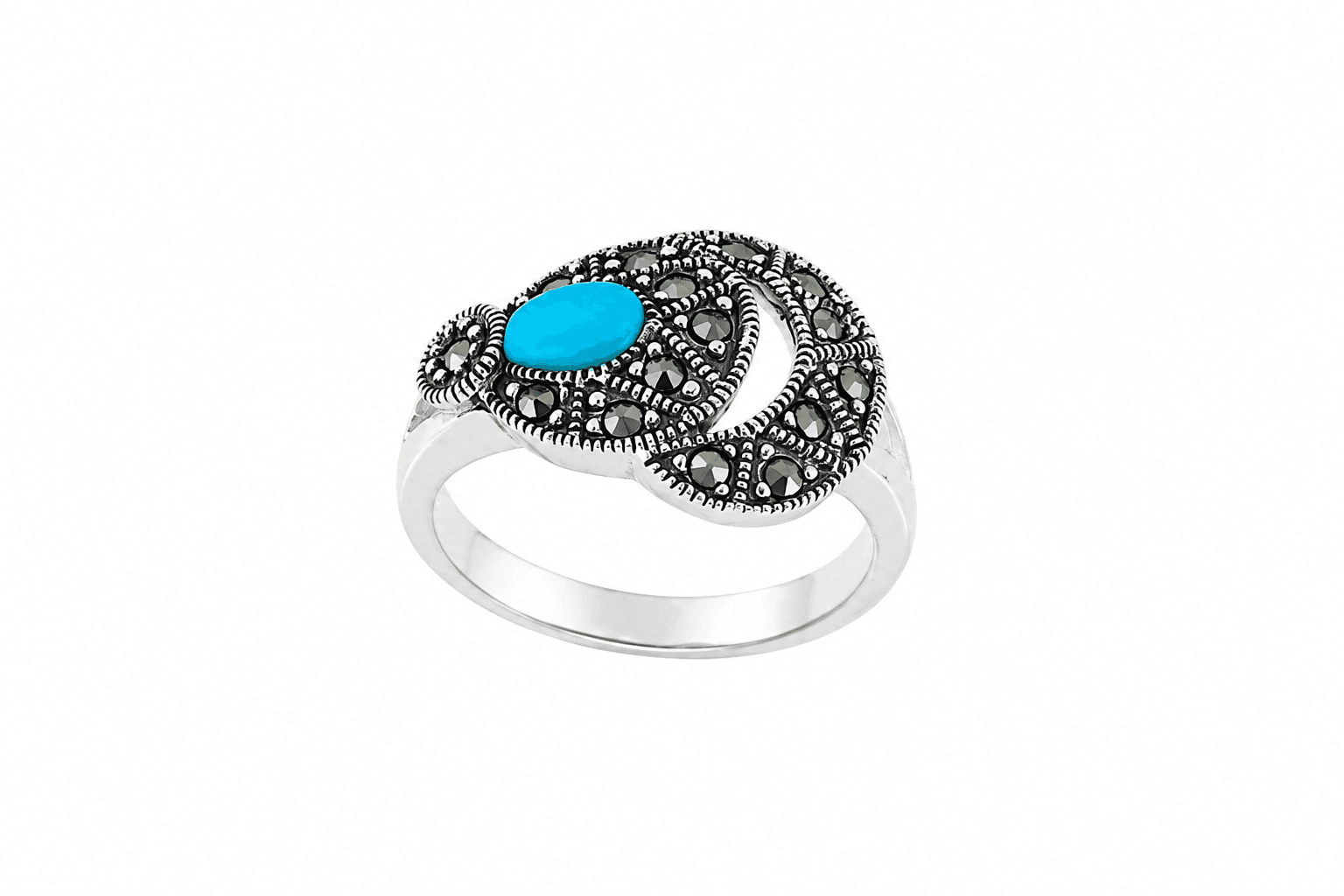 Turquoise Vintage Filigree Silver Ring