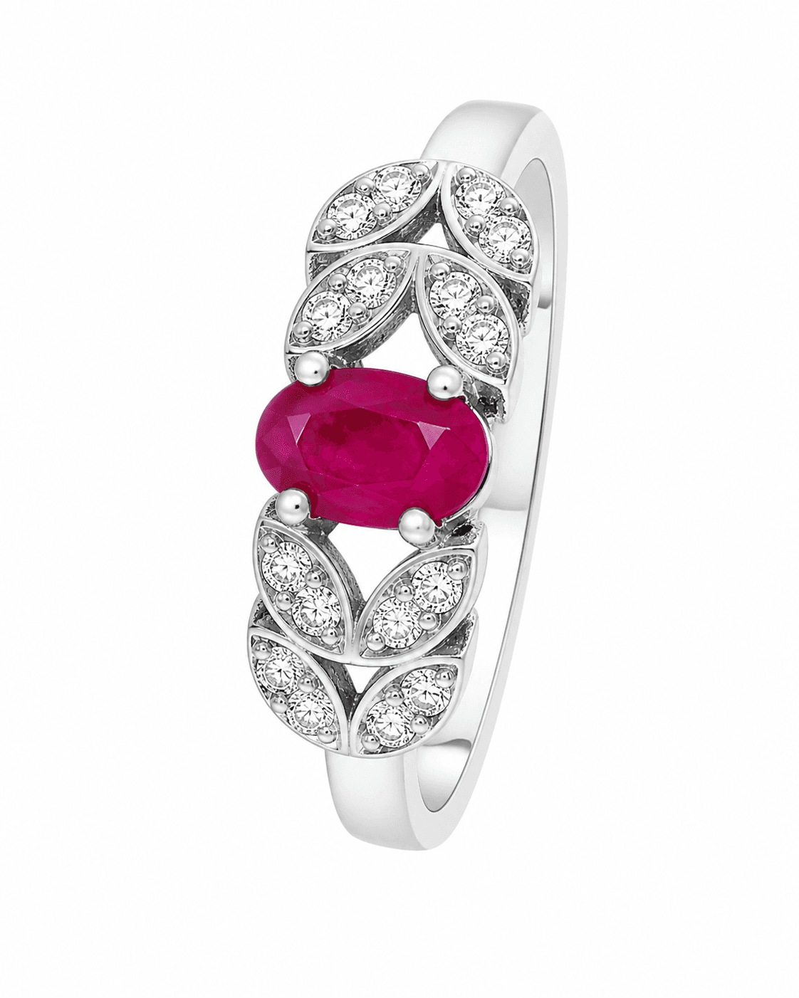 Sterling Silver Natural Amethyst Floral Ring | Anello
